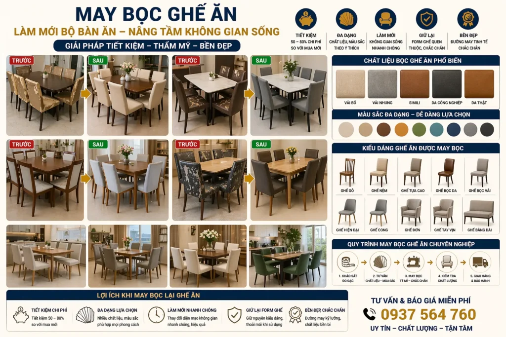 Đồng bộ với bàn ăn và không gian bếp