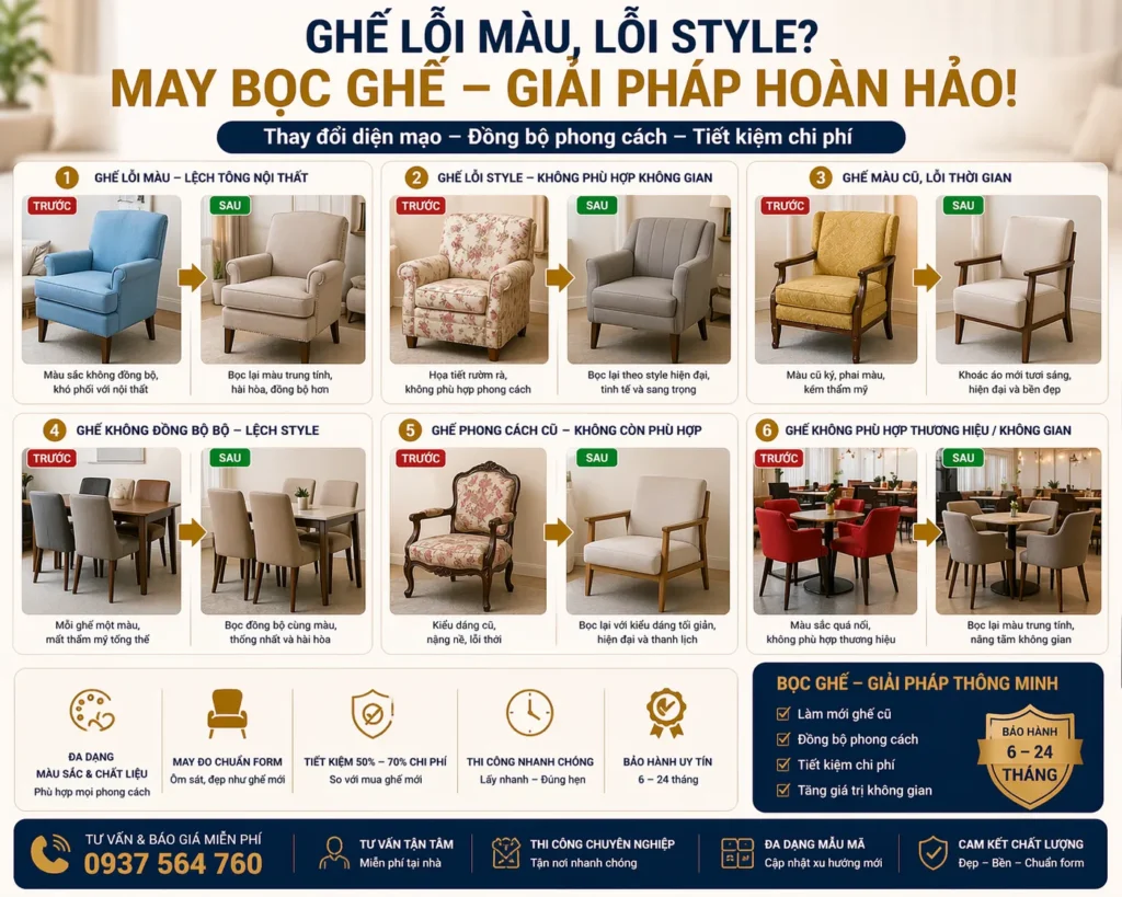 May bọc ghế theo phong cách mới