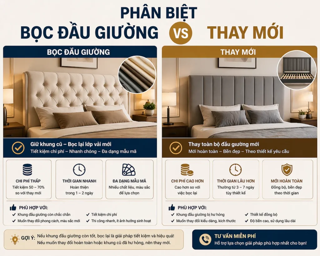 Bọc đầu giường giúp khách hàng tiết kiệm được chi phí