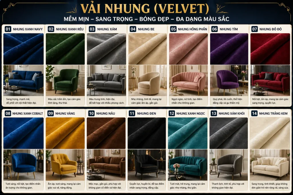 Mềm mịn, sang trọng, tạo điểm nhấn đẳng cấp cho không gian