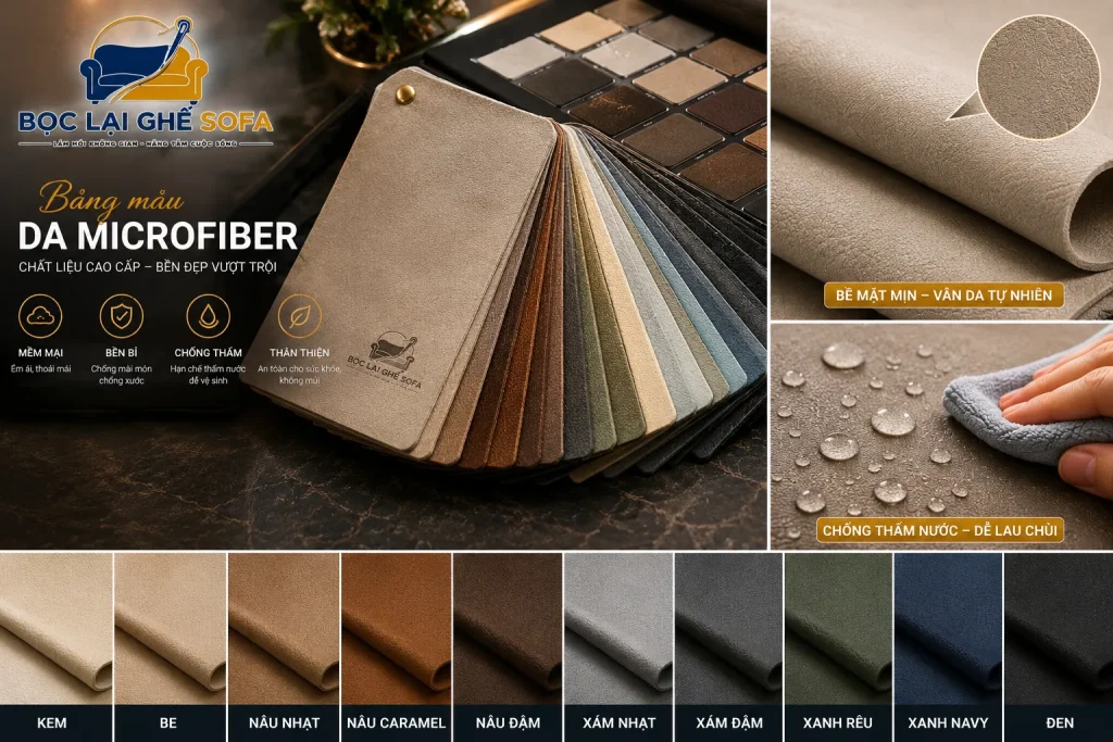 Da microfiber được đánh giá cao nhờ độ mềm mại và vẻ ngoài sang trọng gần giống da thật.
