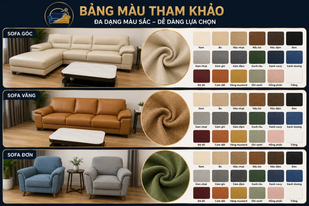 Bảng màu đa dạng – Dễ lựa chọn theo phong thủy và nội thất