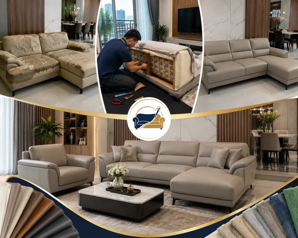 Bọc lại ghế sofa giúp tiết kiệm chi phí hiệu quả