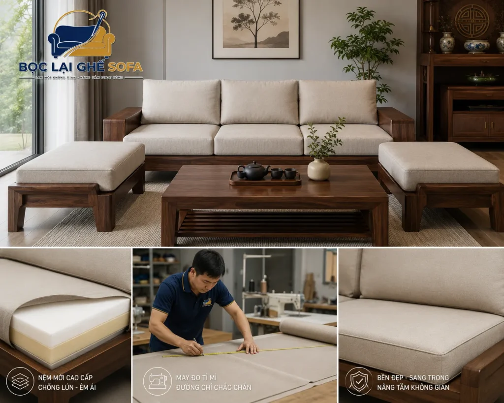 Nệm sofa chống lún giúp tăng độ êm ái khi sử dụng
