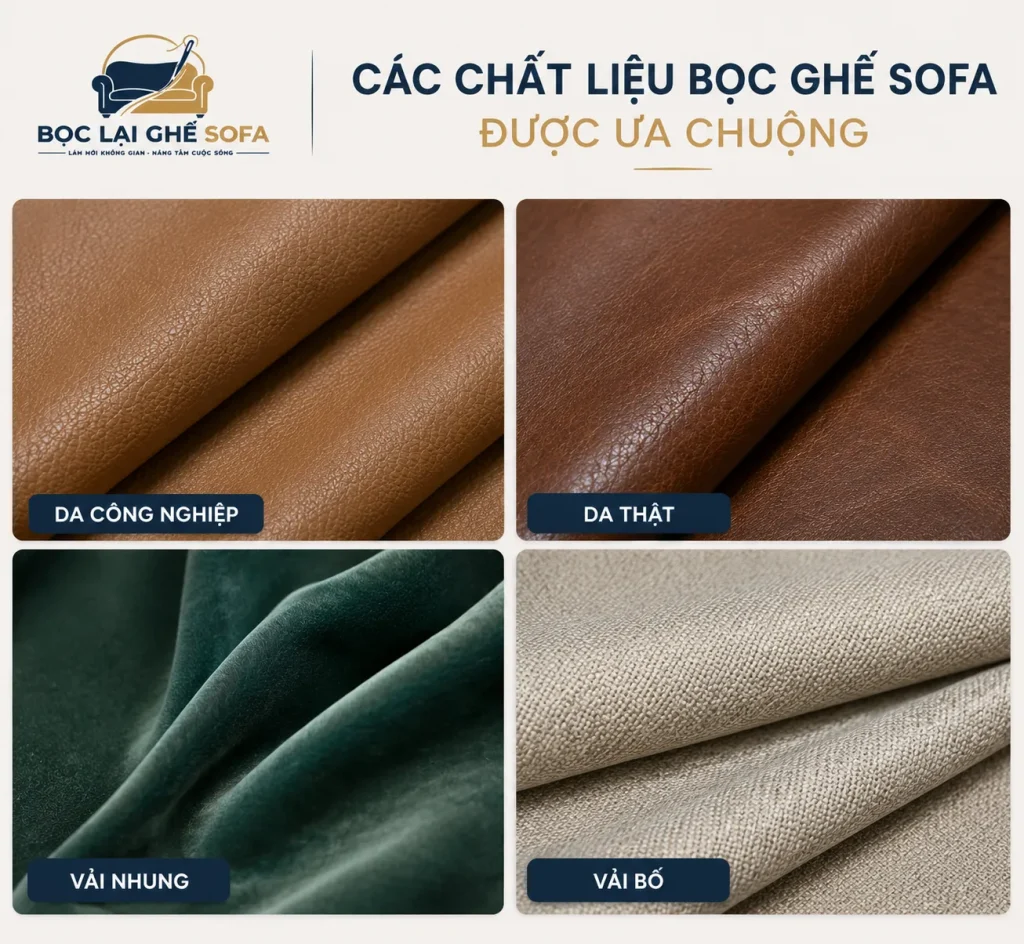 Đa dạng chất liệu bọc ghế sofa theo yêu cầu