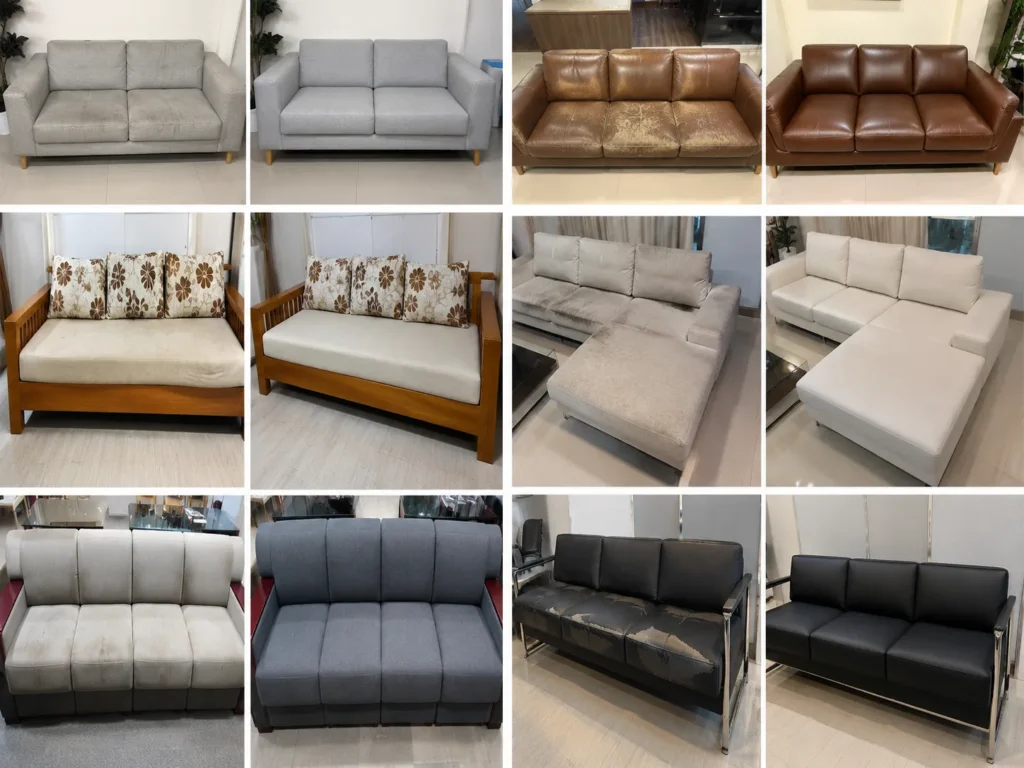 Các loại sofa xưởng nhận bọc được bọc lại mới đẹp, hiện đại và sạch sẽ hơn sau khi thi công.