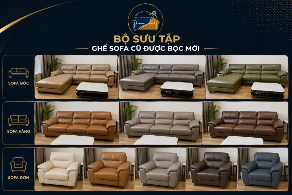 Các mẫu ghế sofa phổ biến được bọc lại tại Quận 12 – Phù hợp gia đình, văn phòng, quán cafe