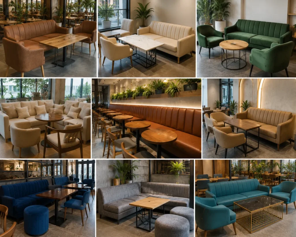 Sofa cafe được làm mới giúp không gian quán chuyên nghiệp và thu hút hơn.