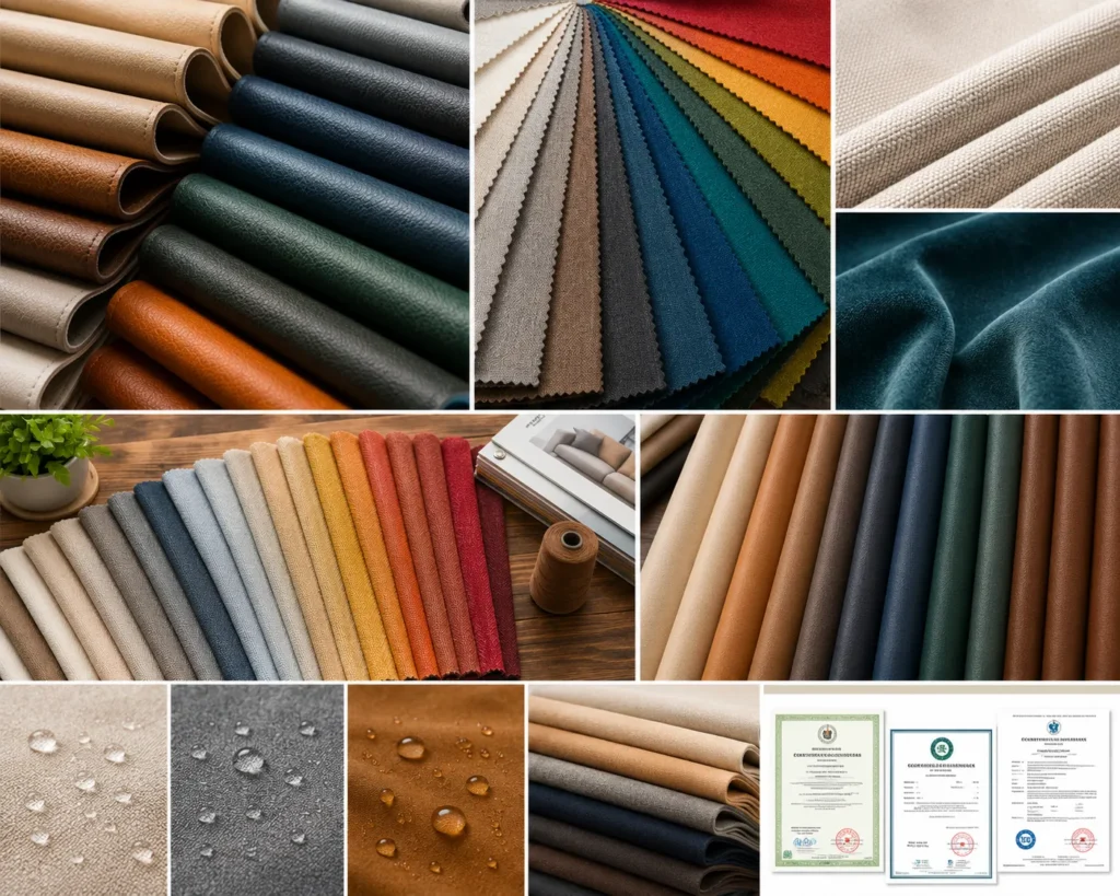 Chất liệu sofa đa dạng màu sắc với nguồn gốc rõ ràng và độ bền cao.