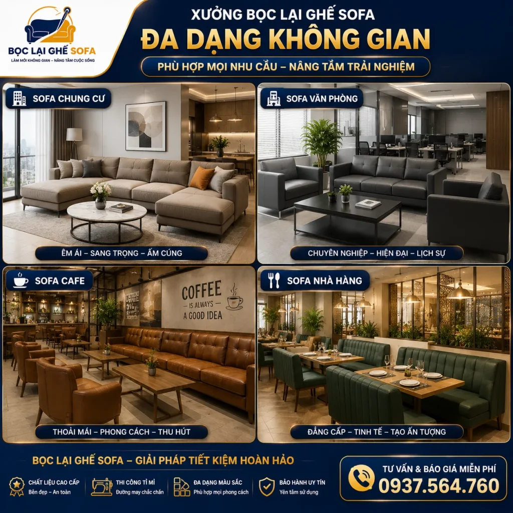 Các dòng sofa phổ biến được khách hàng Quận 4 lựa chọn bọc lại.