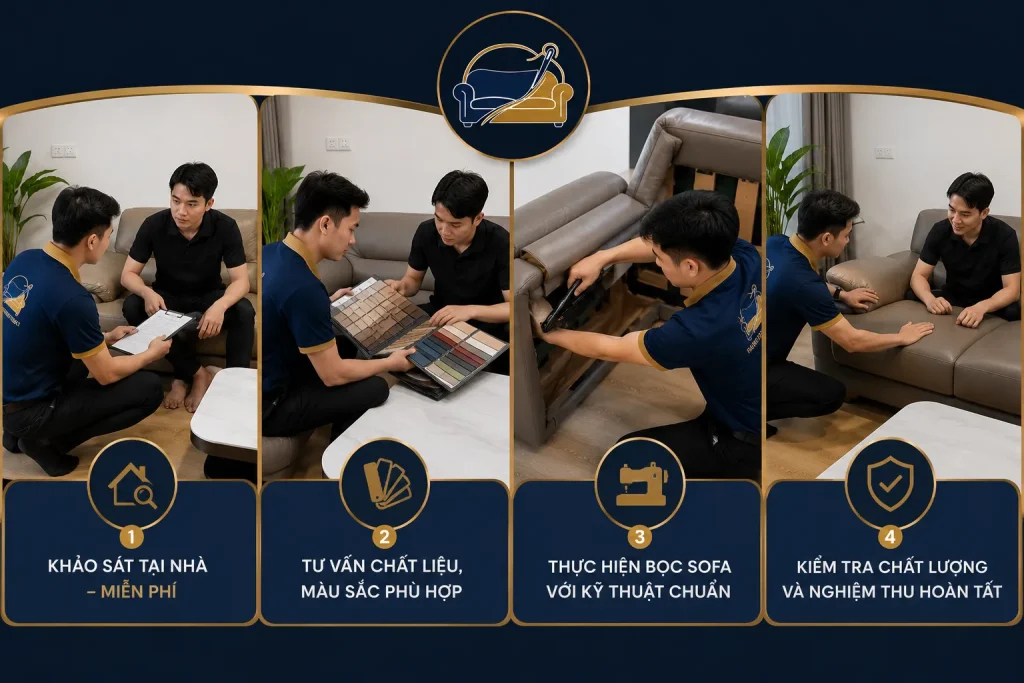 Quy trình bọc lại ghế sofa tại nhà chuyên nghiệp tại quận 12