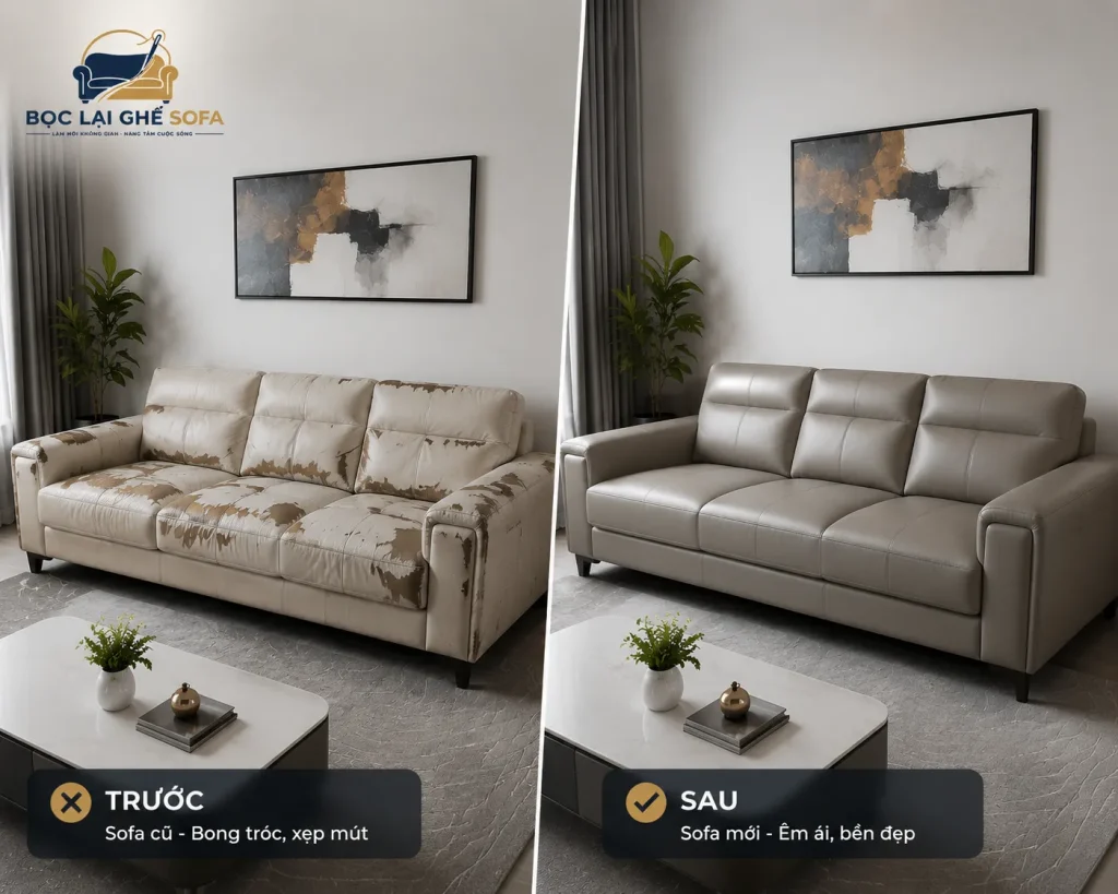 Bọc lại ghế sofa giúp sofa cũ trở nên mới đẹp, tiết kiệm chi phí và làm mới không gian sống.