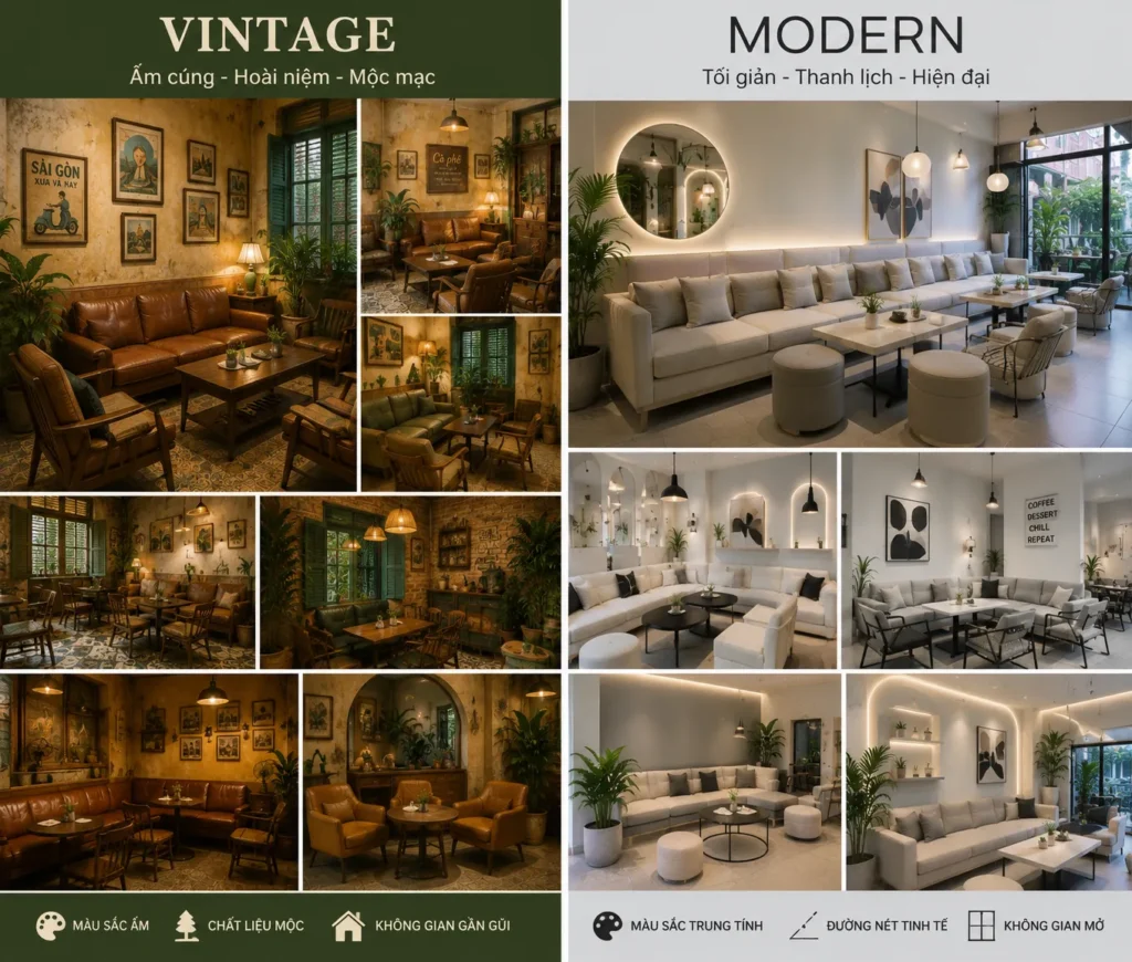 Nhiều phong cách sofa cafe phù hợp từng concept quán