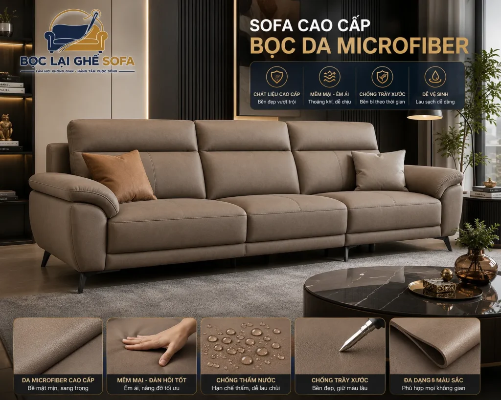 Da Microfiber có độ bền cao và bề mặt gần giống da thật.