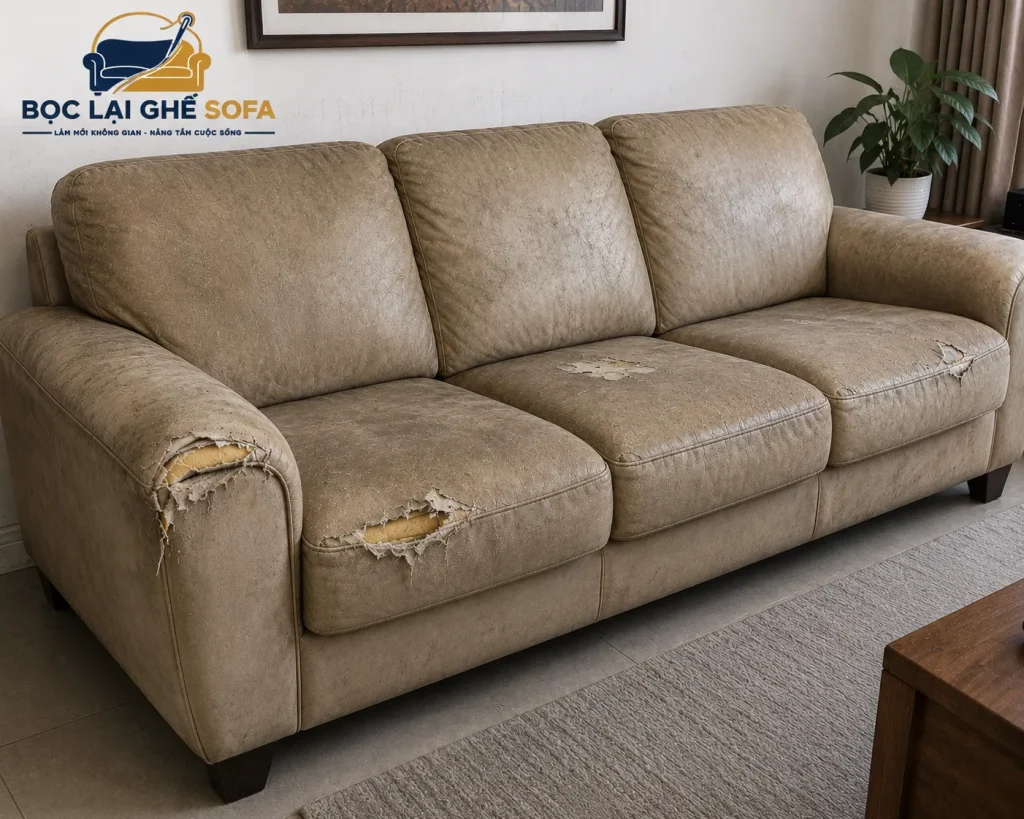 Những dấu hiệu cho thấy đã đến lúc cần bọc lại ghế sofa vải để khôi phục thẩm mỹ.