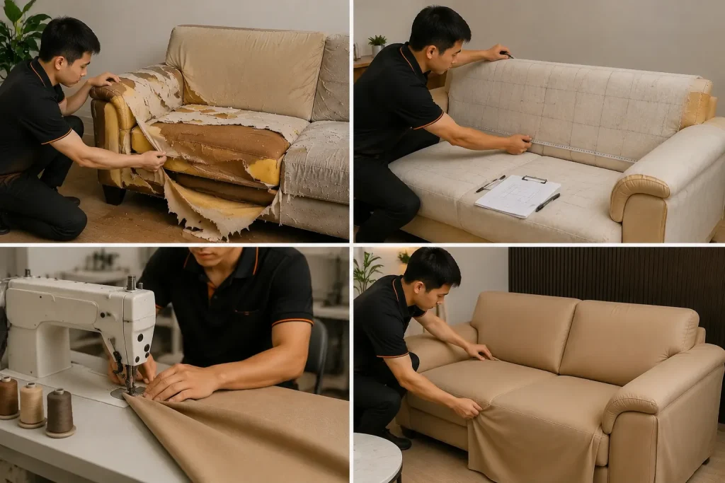 Đa dạng chất liệu vải, nỉ dùng để bọc sofa theo yêu cầu