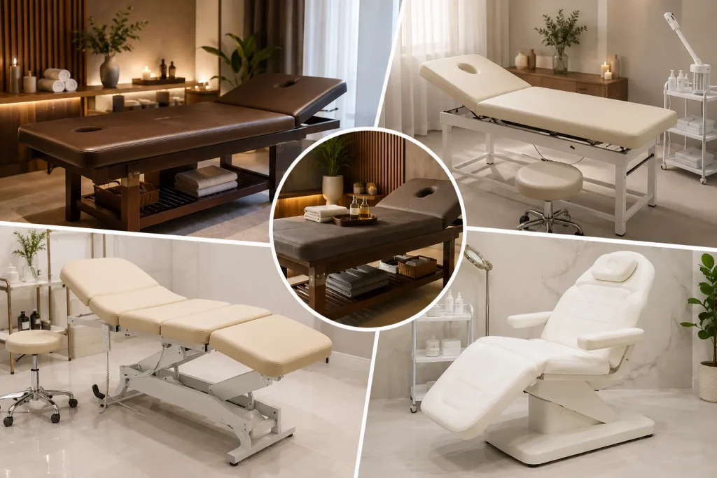 Các loại giường spa massage và trị liệu có thể bọc lại nệm