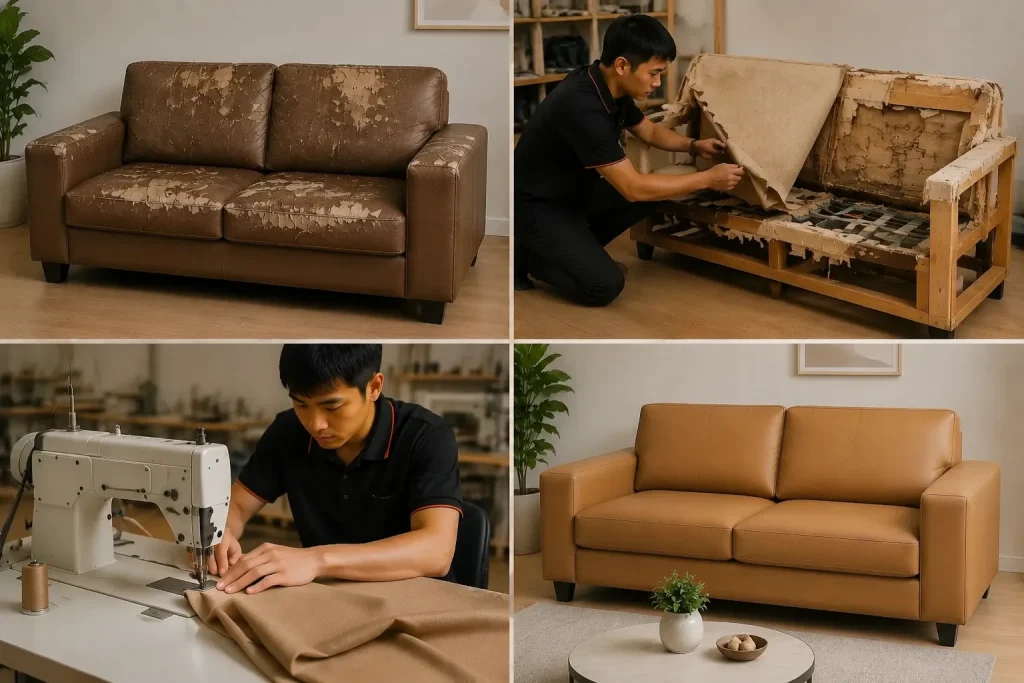 Bảng giá bọc sofa tại nhà tham khảo theo từng loại ghế và chất liệu