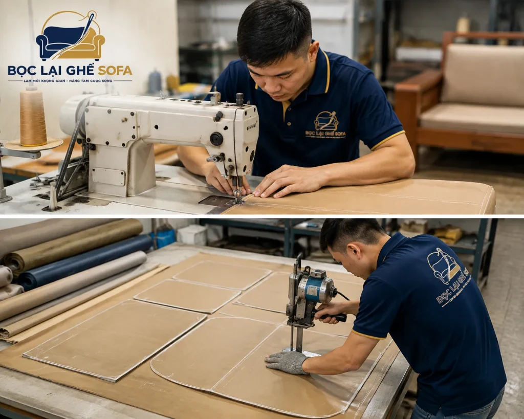 Boclaighesofa có xưởng gia công bọc nệm vách đầu giường giúp khách hàng tiếp kiệm chi phí